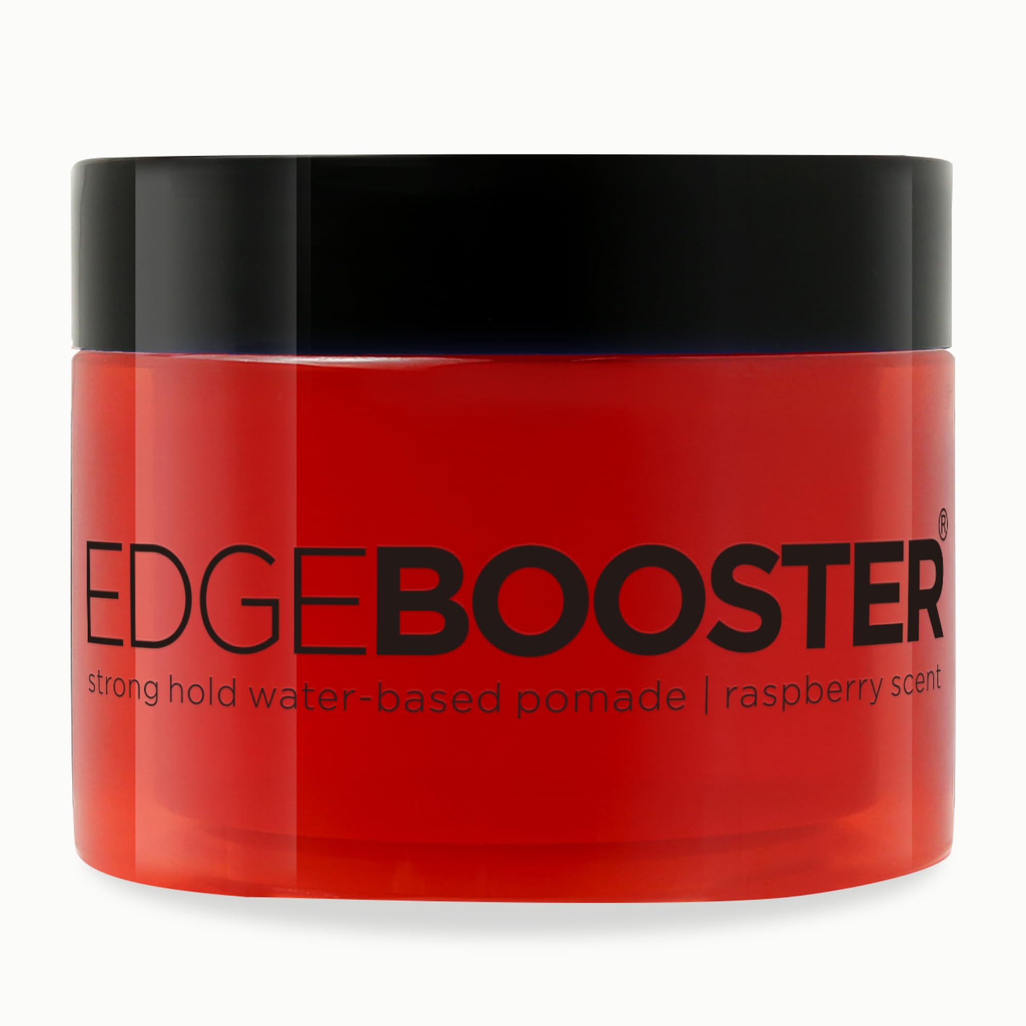 Edge Booster Strong Hold Water-Based Pomade | Formulated with Argan Oil for Moisture & High Shine | Long Lasting Edge Control Gel | Raspberry, 3.38 oz