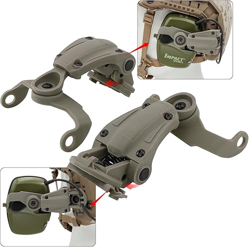 Miniatura 10 de Adaptador de riel ARC para casco táctico de la serie rápida Cascos compatibles con Howard Leight Impact Sport Modelo de producto R - 01526