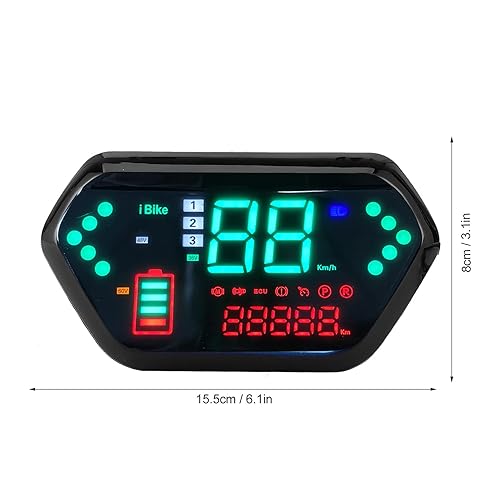 Miniatura 4 de Velocímetro de 60 V, tacómetro digital, pantalla LCD universal para motocicleta eléctrica