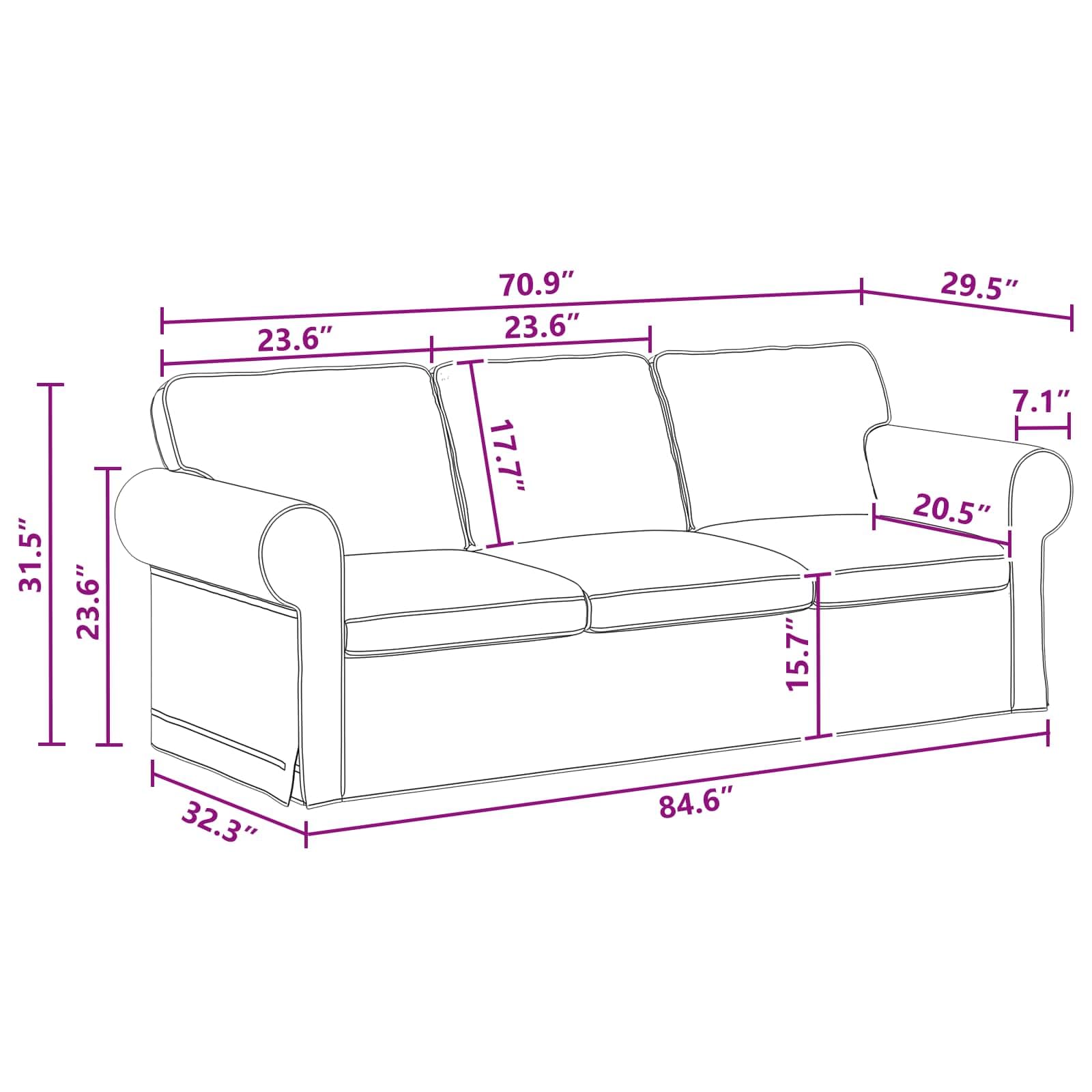 vidaXL Divano Grigio Scuro 215 x 82 x 80 cm Tessuto, Divano Moderno, Design Ergonomico, Arredo Sezionale, Soggiorno Confortevole, Poltrona Contemporanea