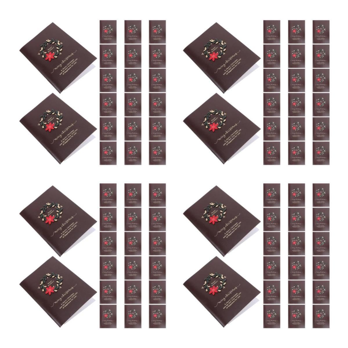 minkissy 80 Juegos Tarjetas Navideñas Vintage de Papel, Interiores en