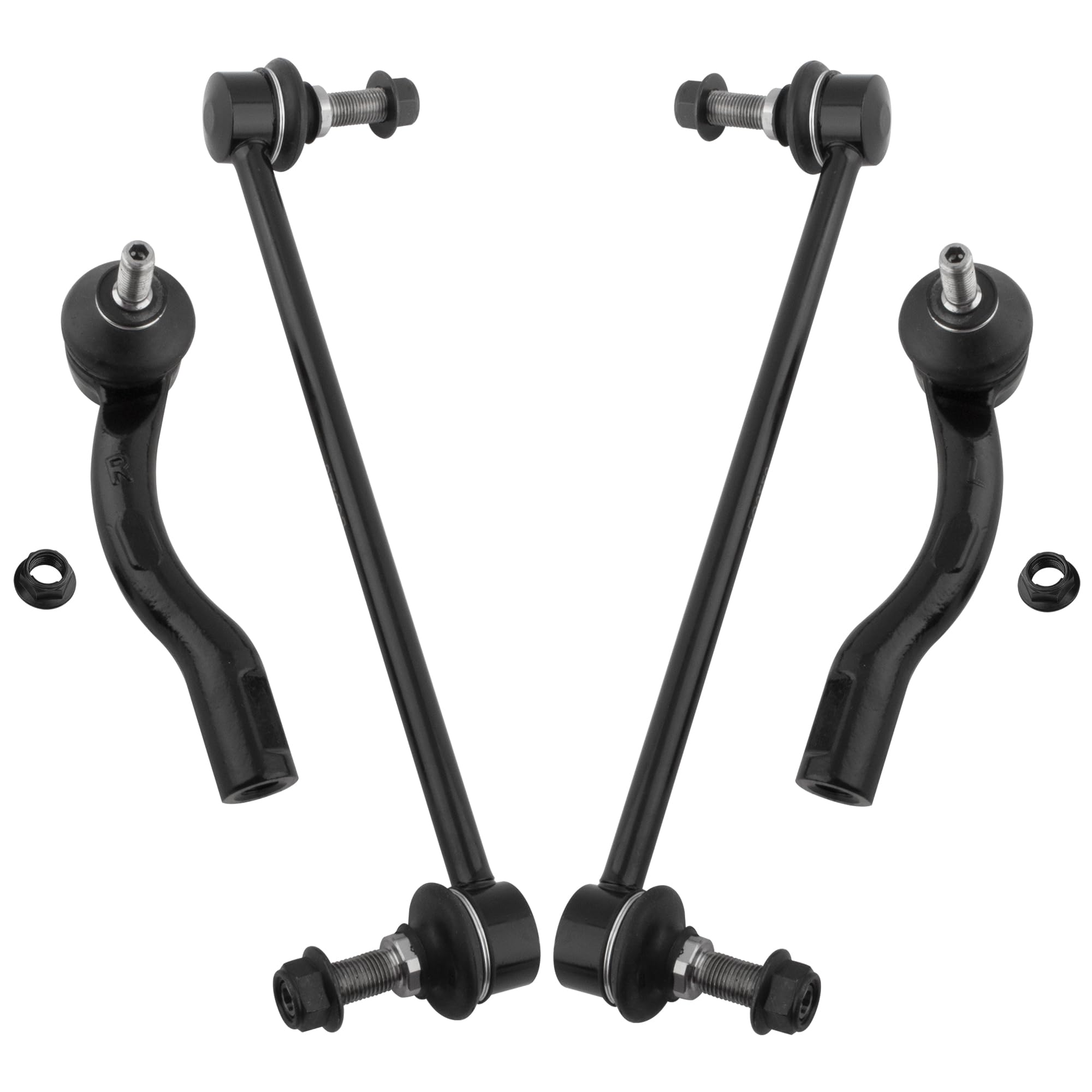 BOXI 4pcs Front Outer Tie Rod Ends Sway Bar Links Fit for Nissan Sentra 2007 2008 2009 2010 2011 2012 Sedan 4-Door | K750096 ES800575 ES800574