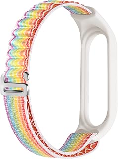 سوار حلقة رياضية من دلع موبايلك متوافق مع شاومي مي باند 7 و 6 و 5 و 4 و 3، مصنوع من النايلون للجنسين، مقاس 160-225 ملم