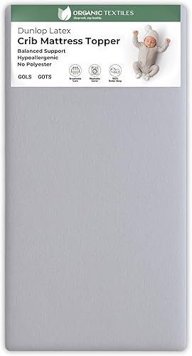 Miniatura 14 de ORGANIC TEXTILES Cubrecolchón orgánico para cuna de bebé, látex de 2 pulgadas para estándar (52 x 28 pulgadas), funda de bambú derivado de rayón,