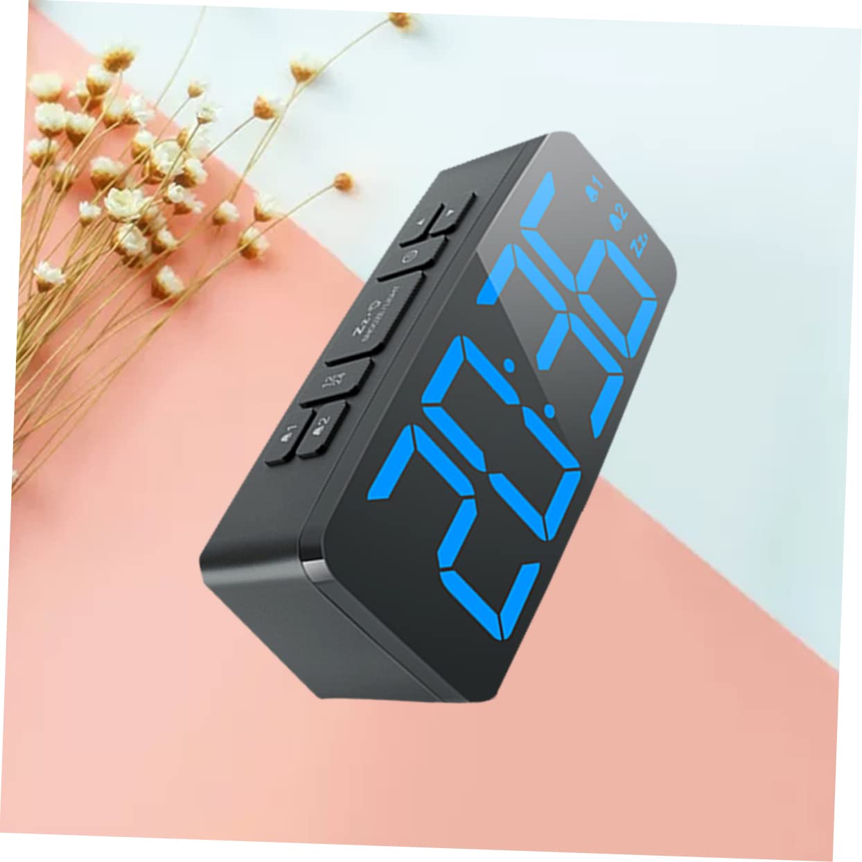 Reloj Digital Led con Alarma y Música De Brillo Diseño Moderno para Dormitorio Función De Snooze y Tonos De Alarma Color Negro