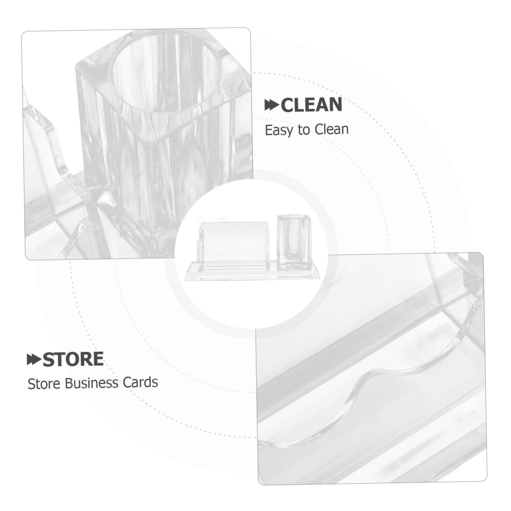 Tarjetero de Escritorio Vertical de Acrílico para Tarjetas de Visita | Caja Organizadora de Tarjetas de Presentación, Bordes Lisos, Estilo Minimalista Moderno