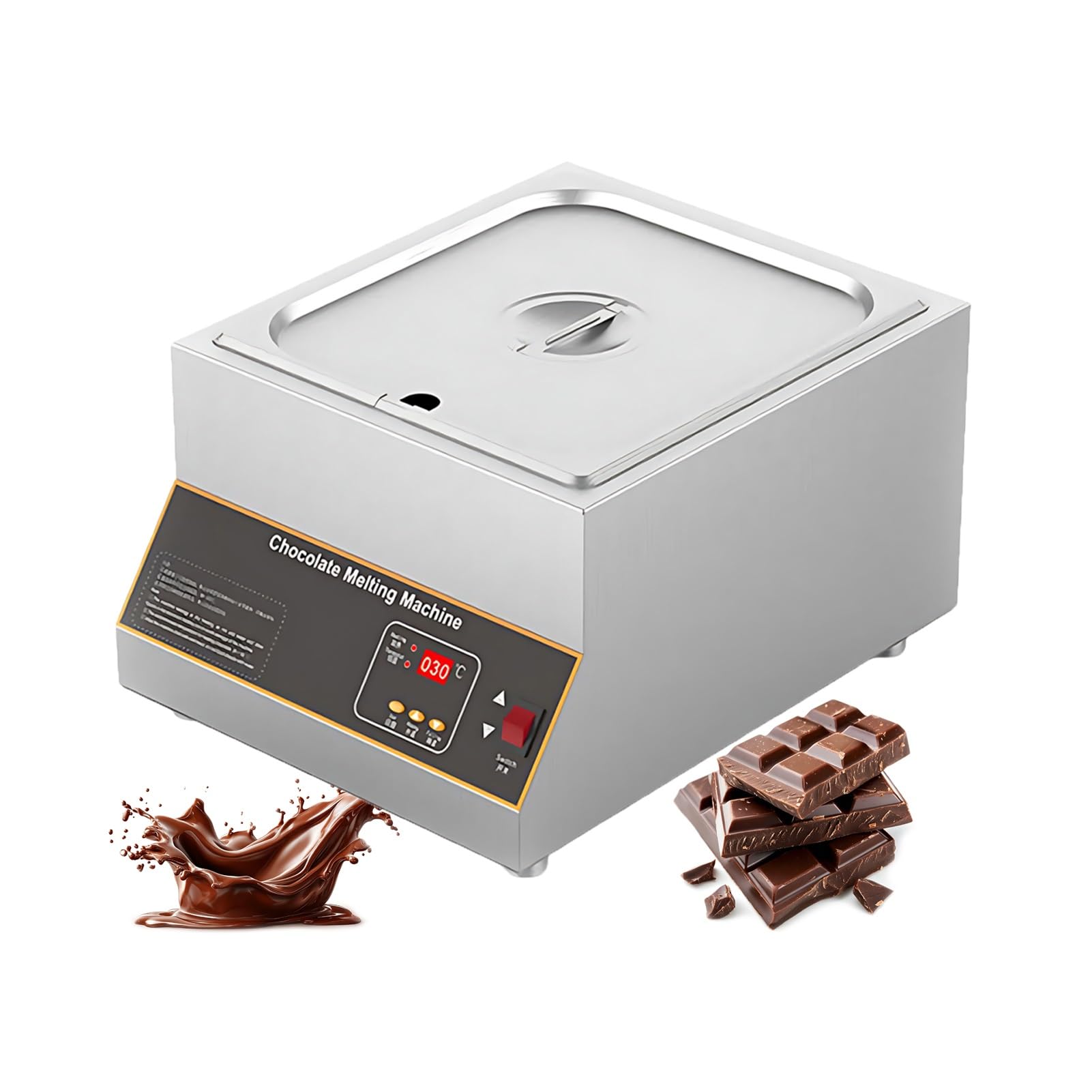 Efficace Trempeuse à Chocolat,500W Puissance-Fondoir à Chocolat Électrique-Chaleur Uniforme,Machine de Fusion Chocolat,Thermostat Digital Pour Kit de Chocolaterie Maison(1Tank)