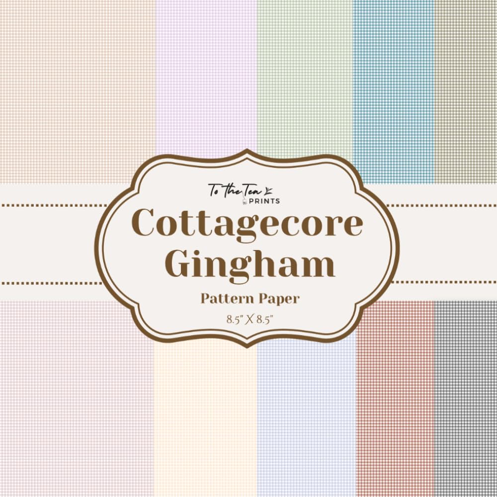Cottagecore Gingham Pattern Paper: 20 Double-Sided Pattern Sheets for Scrapbooking, Card Making, Junk Journals, Origami, and Other Cut and Create Paper Crafts