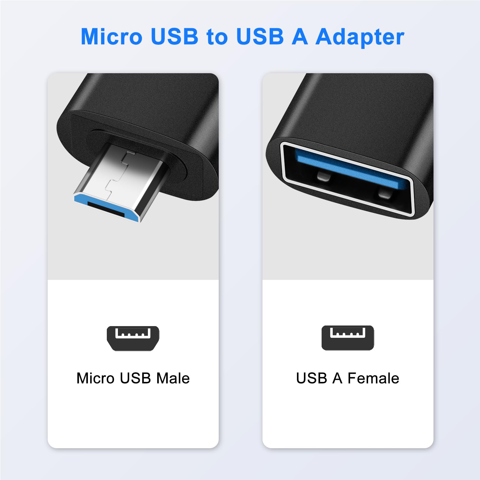 BORLTER CLAMP Adaptateur USB C Vers USB (Paquet De 2), Adaptateur Type-C Vers USB-A 3.0 Compatible Avec MacBook, Smartphone De Type-C, Noir