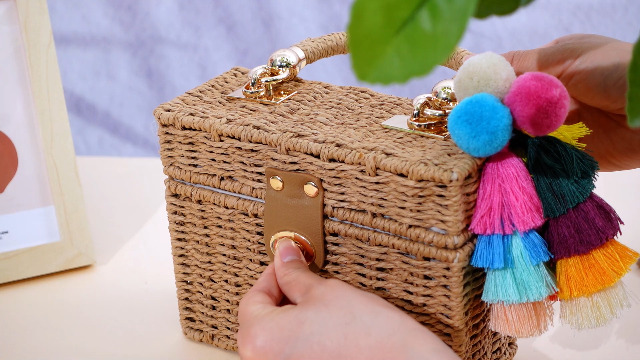 Bolso de playa de paja Aliceset para mujer miniatura 7