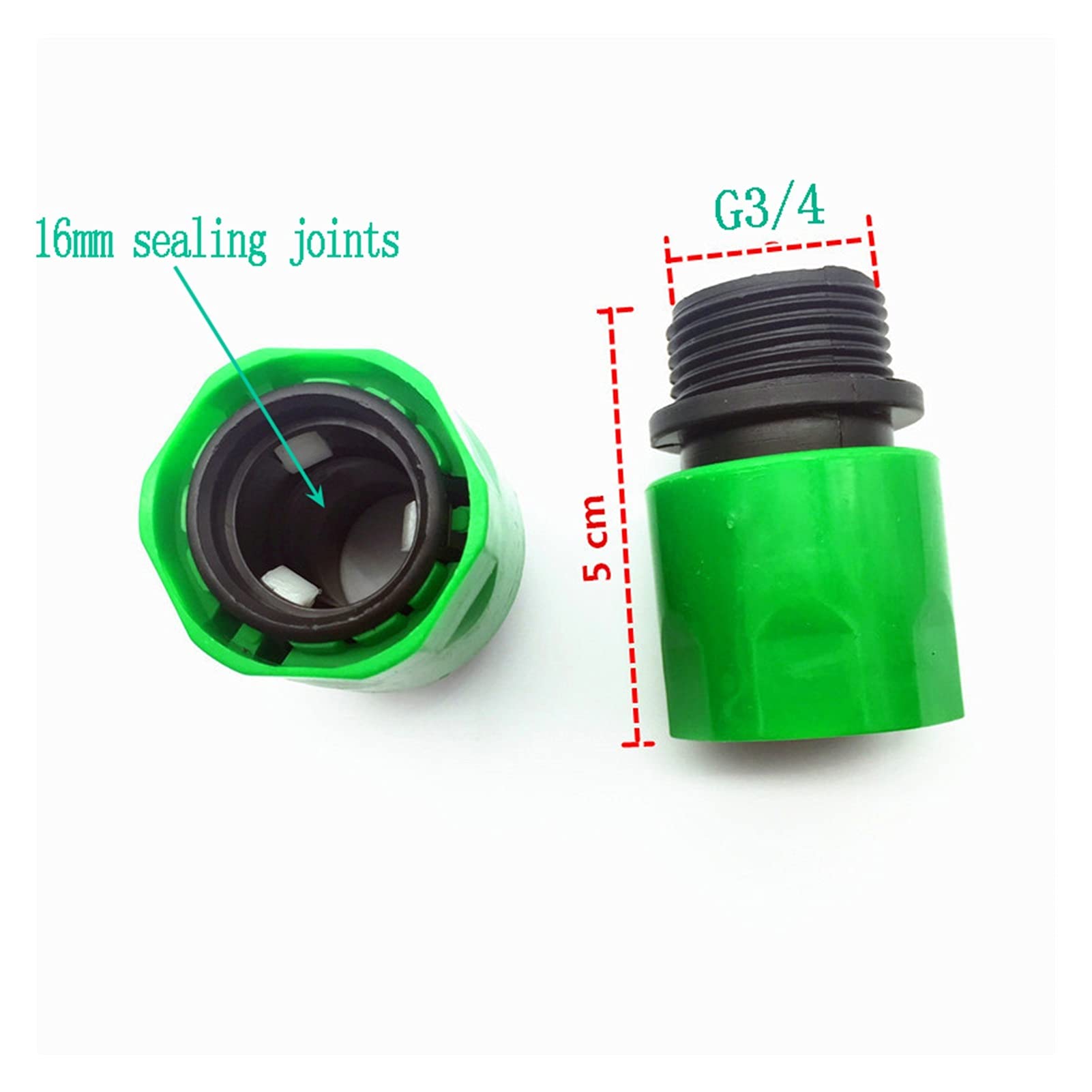 Garten-Klempnerschlauch-Adapter 100 stücke 3/4 zoll garten tropft bewässerung schnelle stecker beschläge adapter männlich stecker und 16mm versiegelt schlauch stecker schlauchverteiler