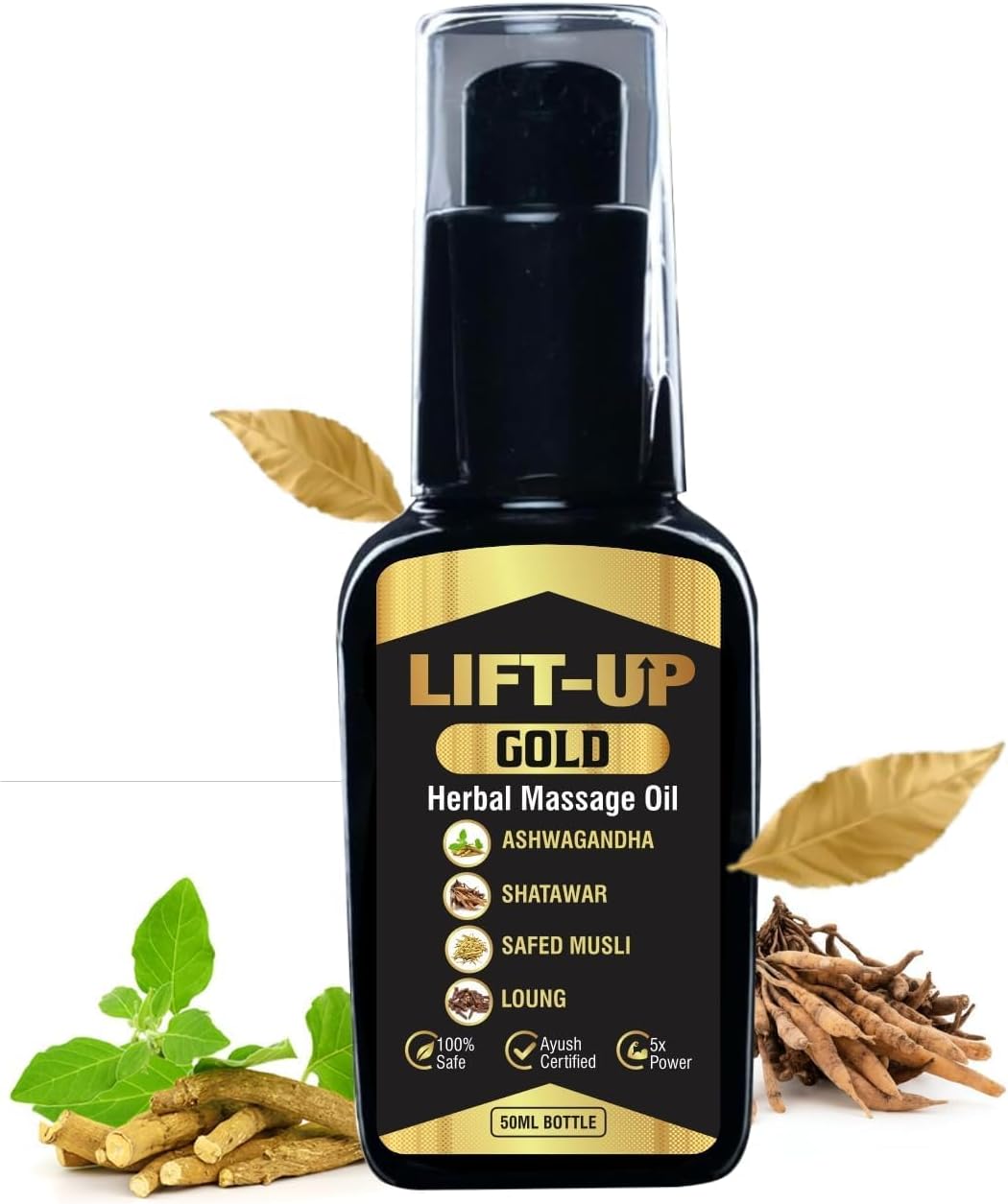 Lift Up Oil for Men | Massage Oil for Men 50 Ml | Pack of 1 | 100% Pure & Natural | Gold |