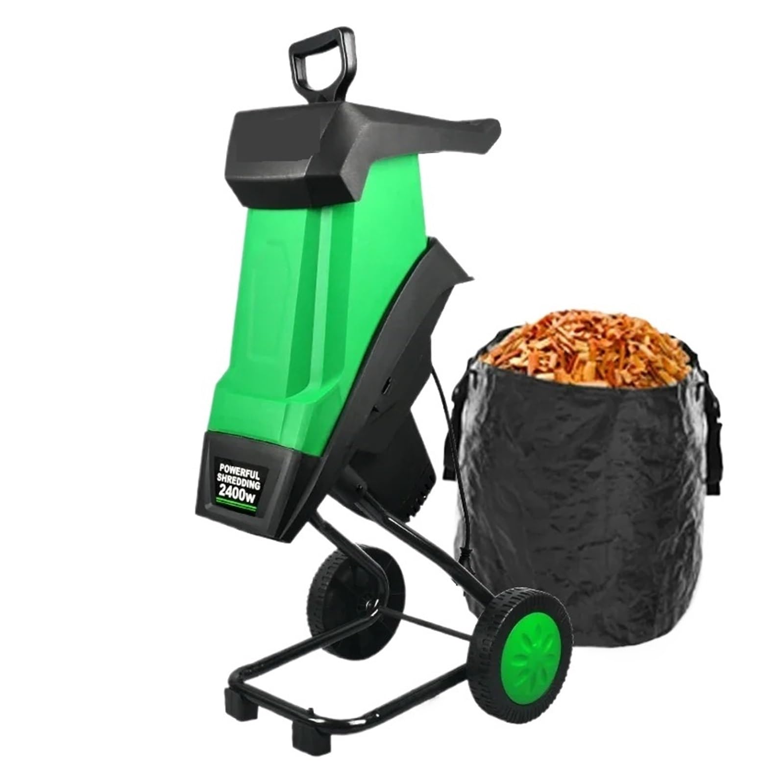 Trituradora De Jardín 2400W Y 50L, Ramas Hojas, Eléctrica, Herramientas , Madera, Puede Romper Funcionamiento Silencioso(2400W shredder+30m line)