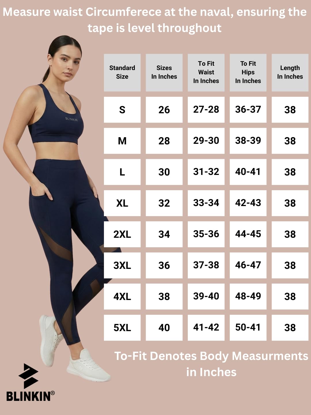 BLINKIN Pantalones de gimnasio elásticos para mujer y mallas para mujer con inserto de malla y bolsillos laterales (2670), Azul Marino, 36