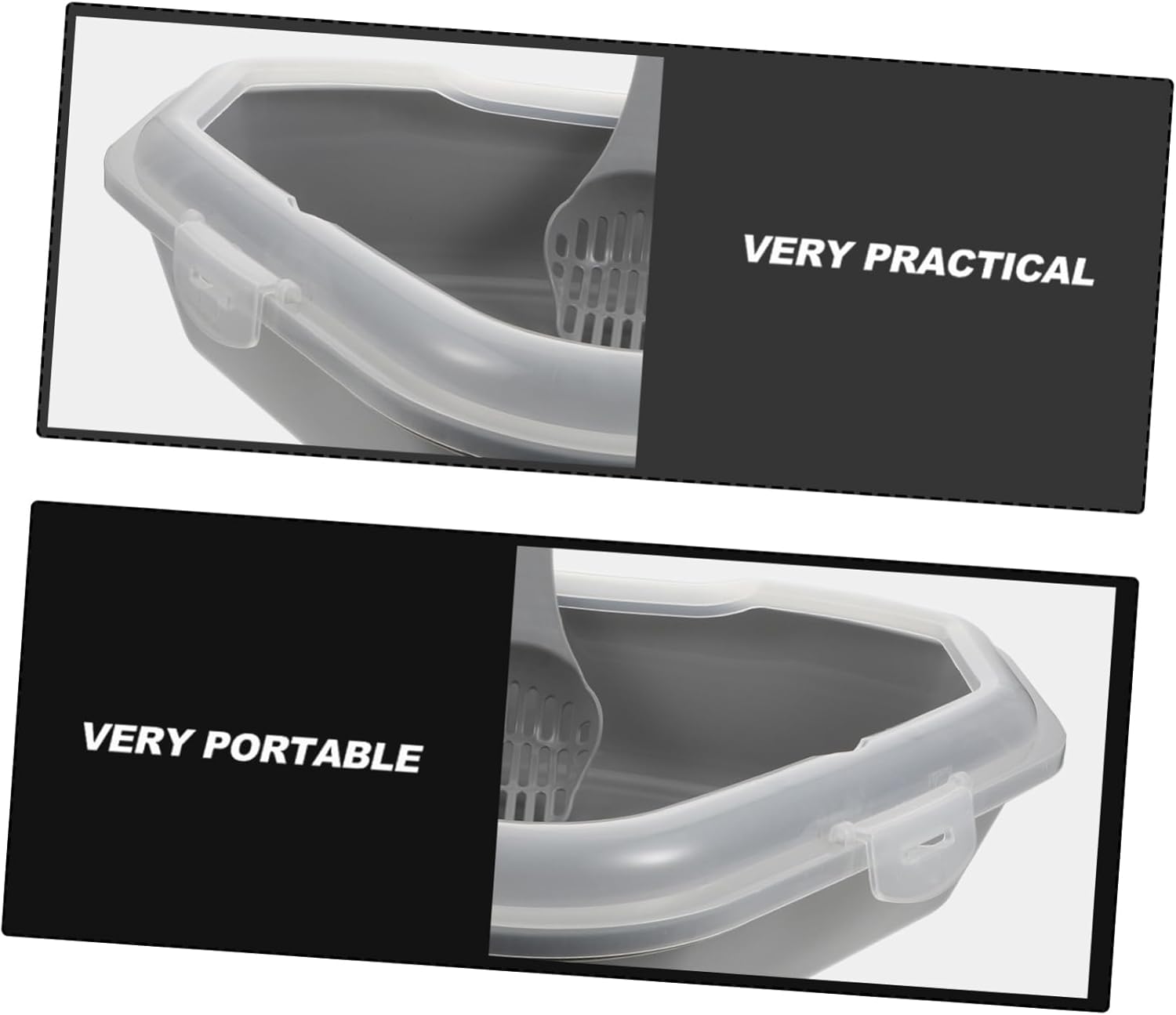 Semi-Closed Cat Litter Box for Kittens Large -Spill Design for Easy Cleaning for Indoor Use and Patios Pet Toilet