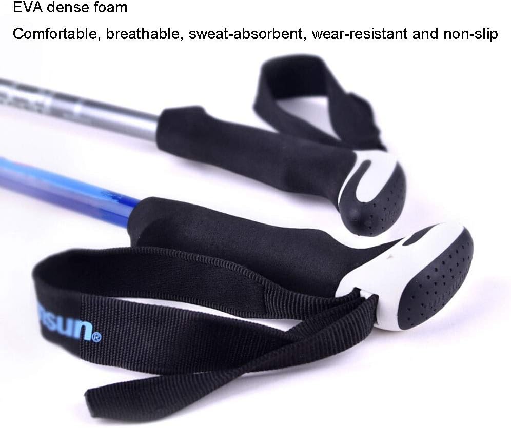 Carbon Fiber Trekking Pole Foldable Lightweight Shock Absorbing Telescopic and Running Stick with Natural Cork Handle Quick Lock Suitable for Hiking Camping Etc.