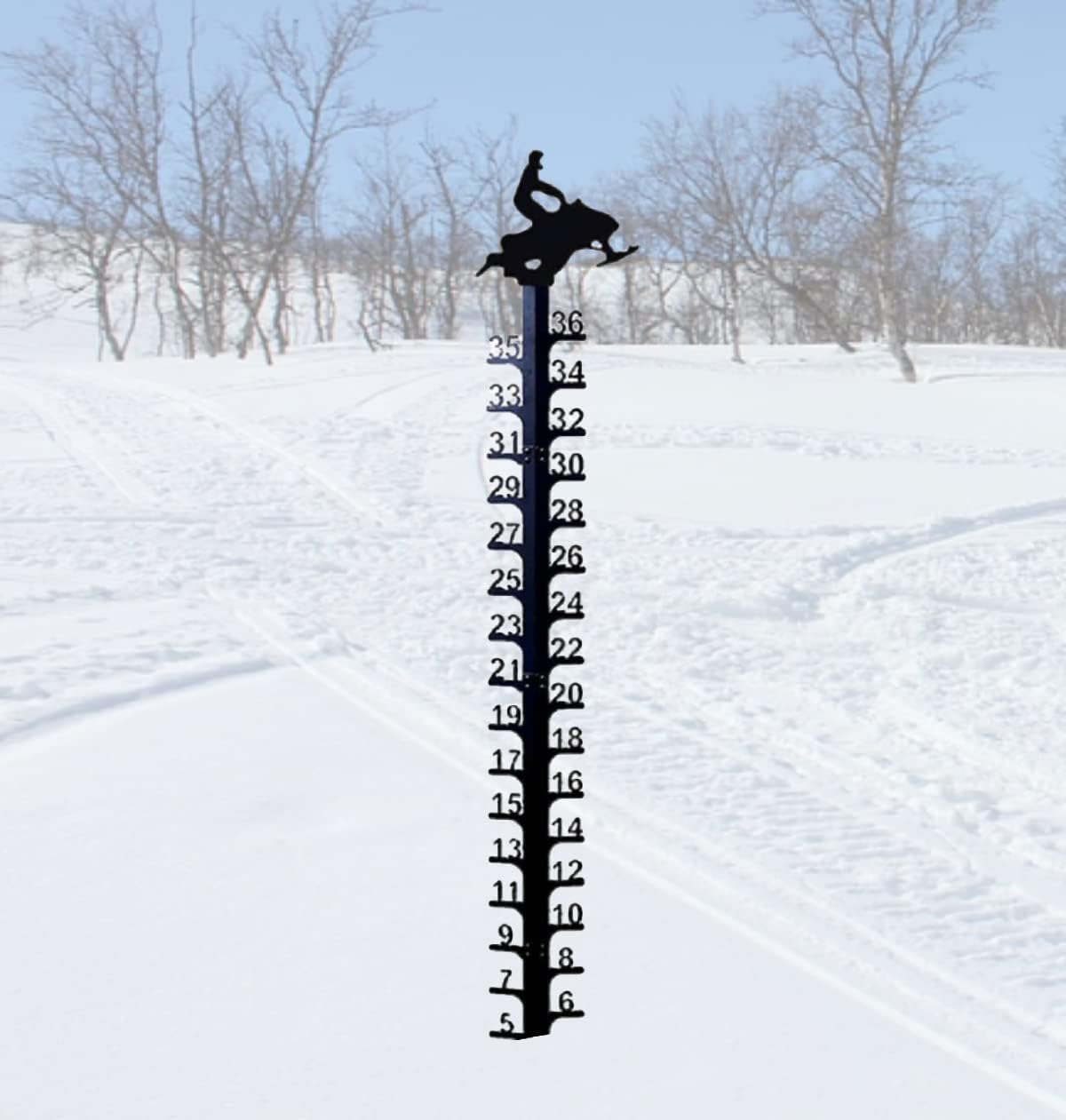 SOGOODED Snow Gauge Outdoor 36 inch Iron Art Snow Gauge