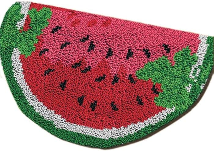 Kits de alfombras con gancho de sandía, hilo de lana de sandía, gancho de pestillo, bordado de punto, kits de manualidades para principiantes, kit