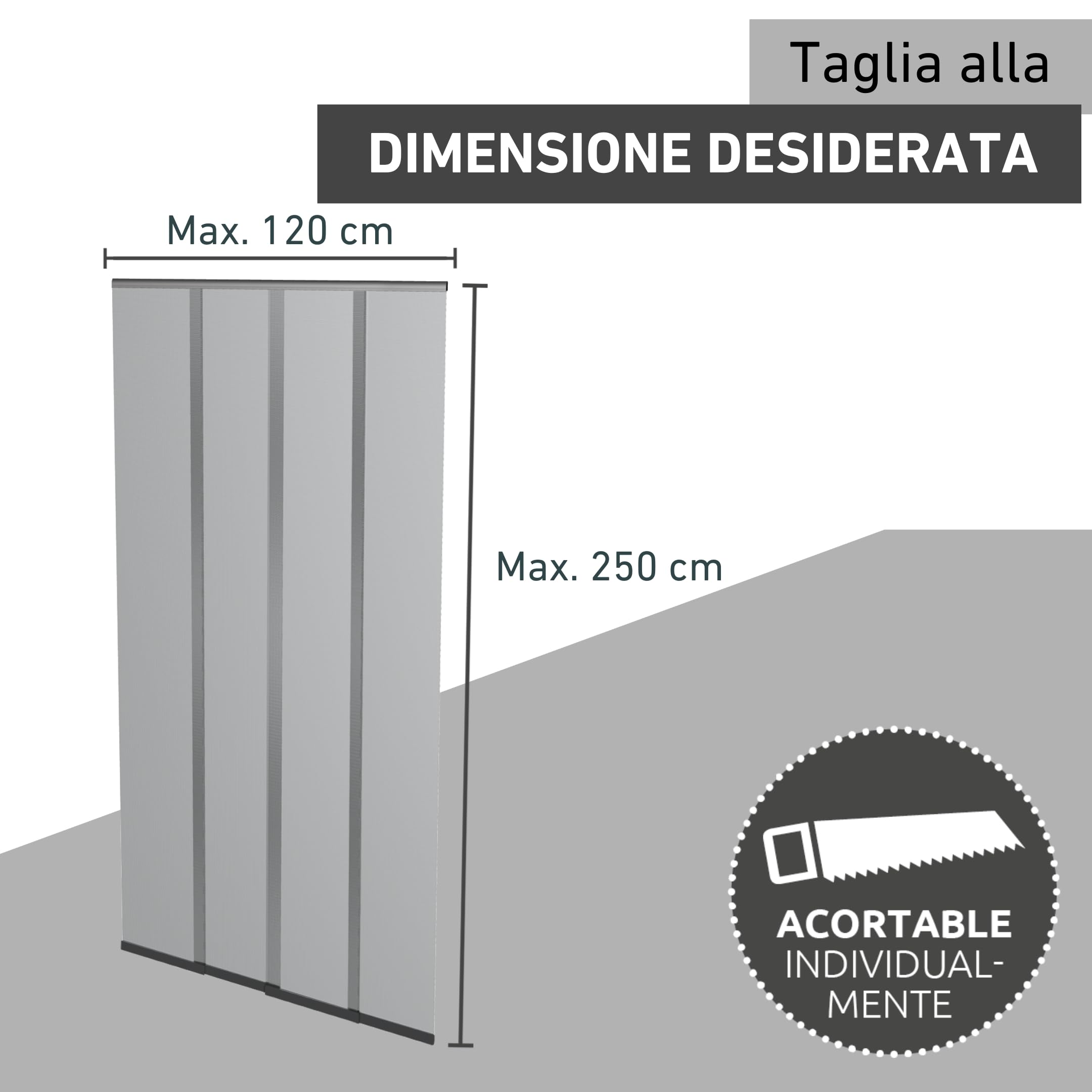 Windhager zanzariera Tenda Porta con lamelle telescopiche 120 cm, Antracite, 04302