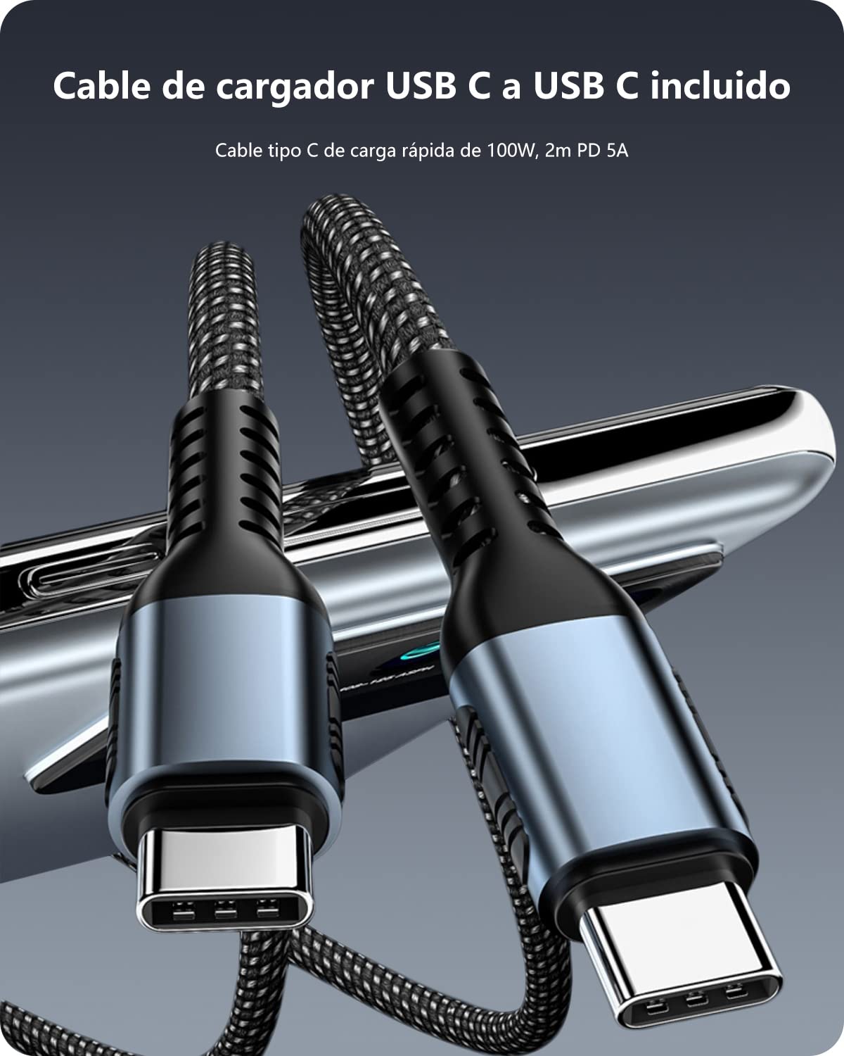 Cargador USB C 150W, Carga Rápida PD+QC Pared, Adaptador Móvil