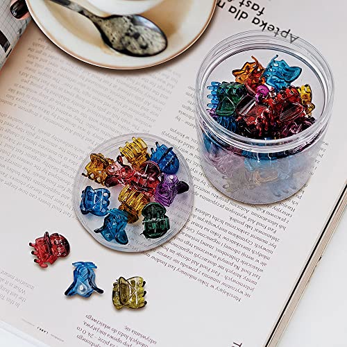 50 Pcs Mini Hair Claw Clips， Bangs Strong Grip Multifunction Clamp Clips. (Transparent Color) #TOP4