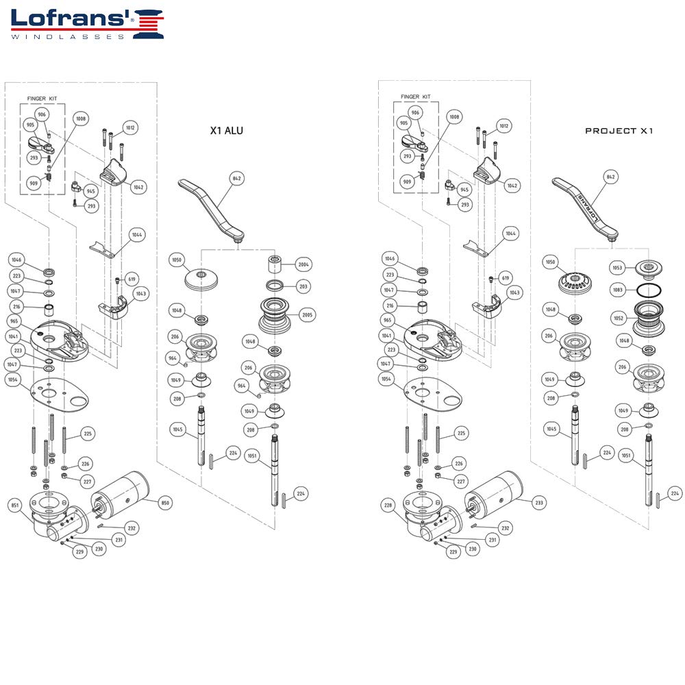Lofrans X1 Ankerwinde Bronze 700W 12V Ø Kette 8mm Seil 12mm