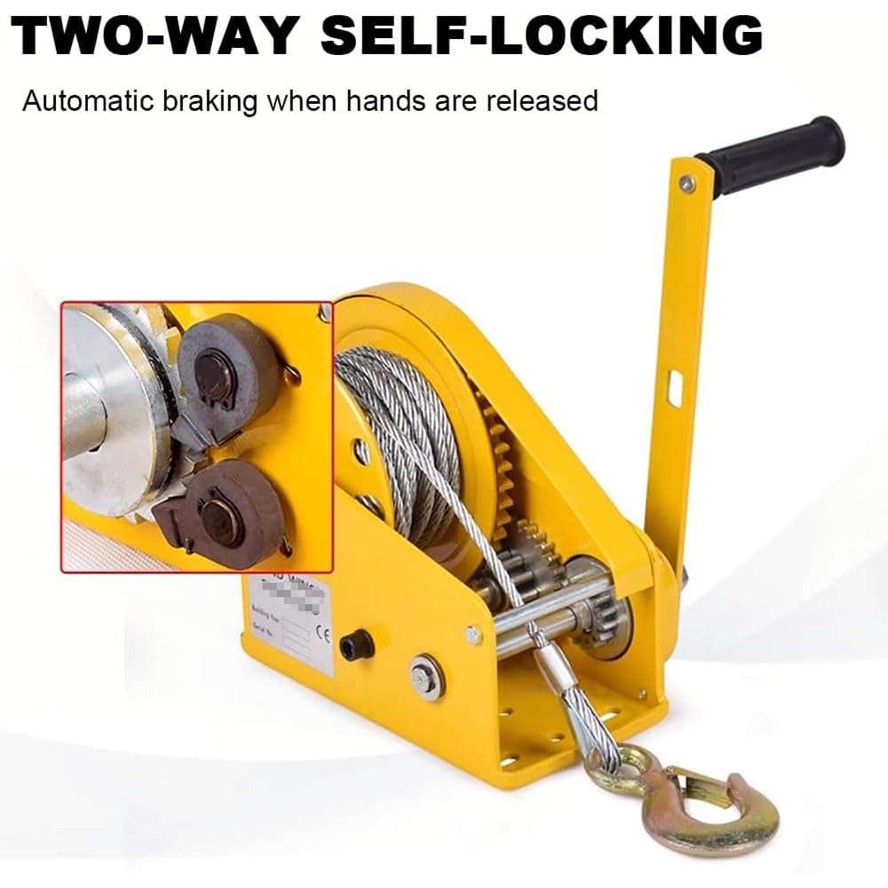 Gru Manuale Portatile Pieghevole con Paranco a Manovella,capacità 200/300/500kg,per Sollevamento Auto, Moto,Come Supporto Motore e Lavori Domestici