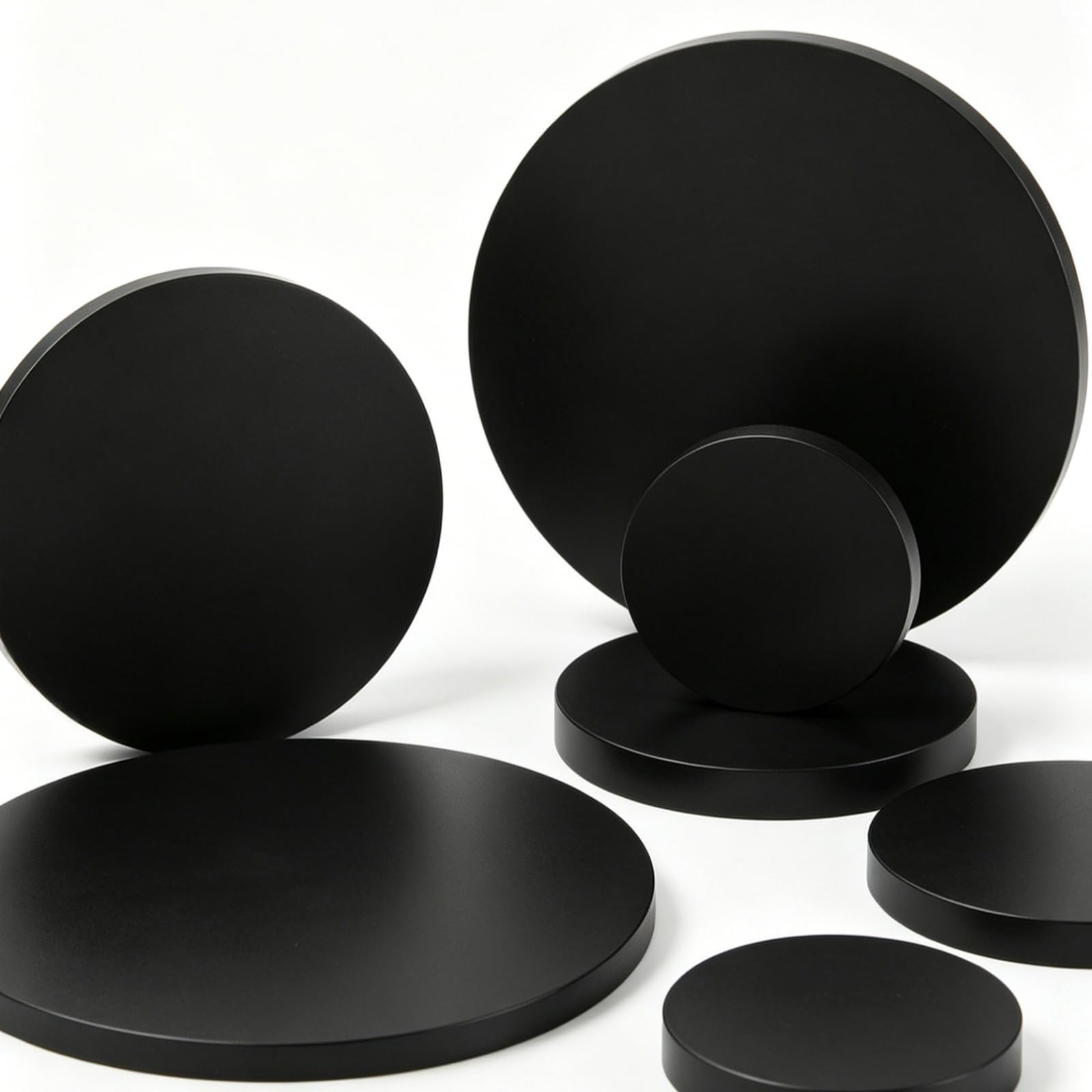 Foglio Rotondo in Plastica ABS Nera per Artigianato Parti Industriali 250mm di Diametro. Tavola Circolare Pre-Tagliata per Prototipazione e Modellismo,20mm