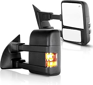 ECCPP Towing Mirrors Replacement fit for 2008-2016 for Ford F250 F350 F450 F550 Super Duty Side View Mirror Pair Set Power Heated w/LED Smoke Turn Signal Pickup Mirrors