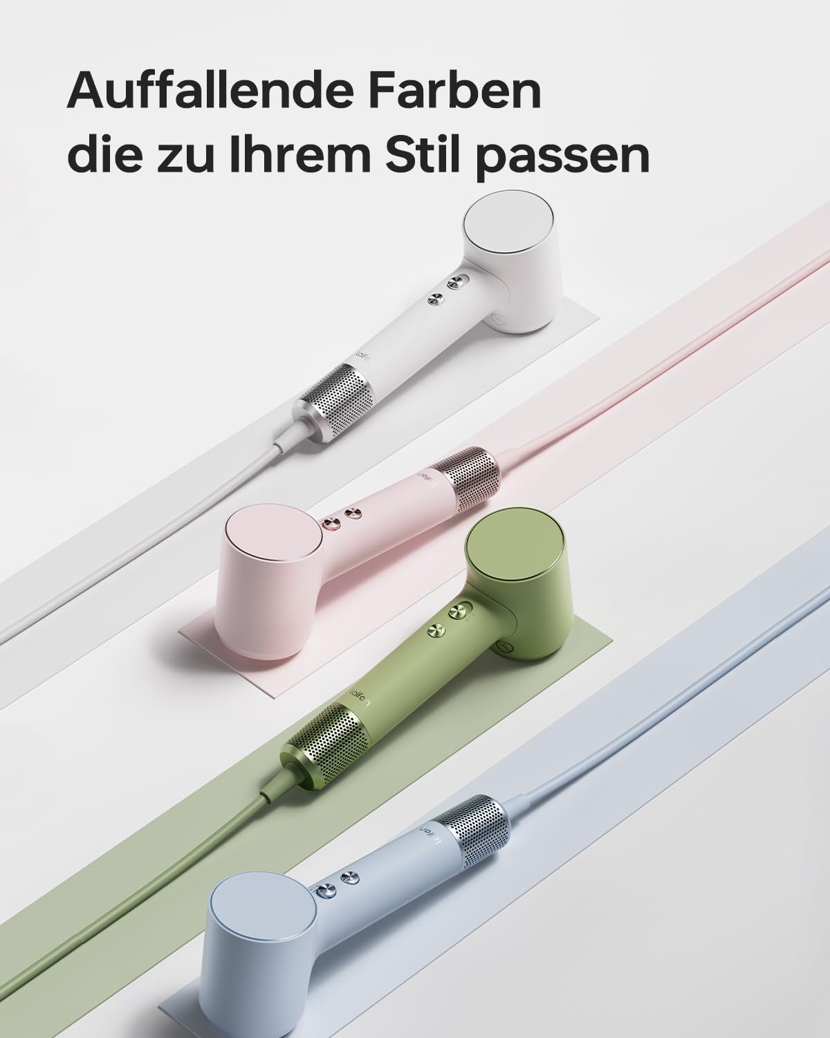 Laifen Mini Haartrockner, 110.000 U/min leistungsstarker Motor mit 200 Millionen Negativ-Ionen, 299 g leicht & 61 dB leise, Kindermodus für sanftes Trocknen, schnelltrocknend, Reiseföhn (Milchrosa)