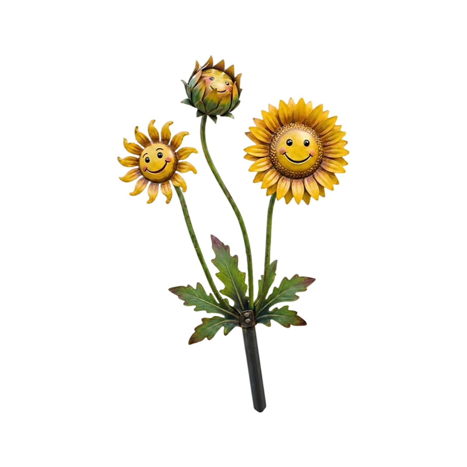 Coolhood Helianthus Metal Yard Accent Stake For Patio Containers And Garden Beds, Decorative Garden Ornament With Easy Soil Placement Metal Stake Decor Flower Container Accent Yard Ornament Flower Bed Patio Container