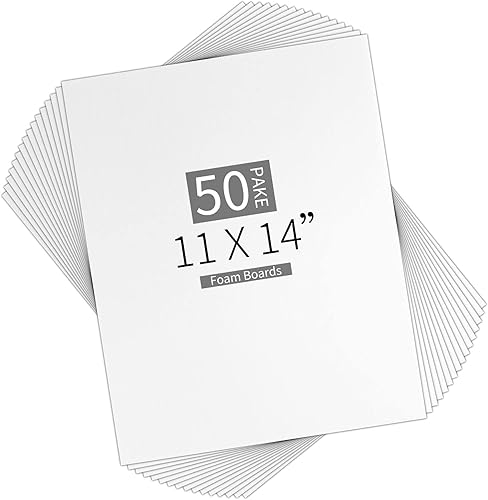 50 tableros de espuma blanca de 11 x 14 pulgadas con núcleo de espuma para hornear, tableros de 18 de grosor, hojas de póster, hojas de póster,