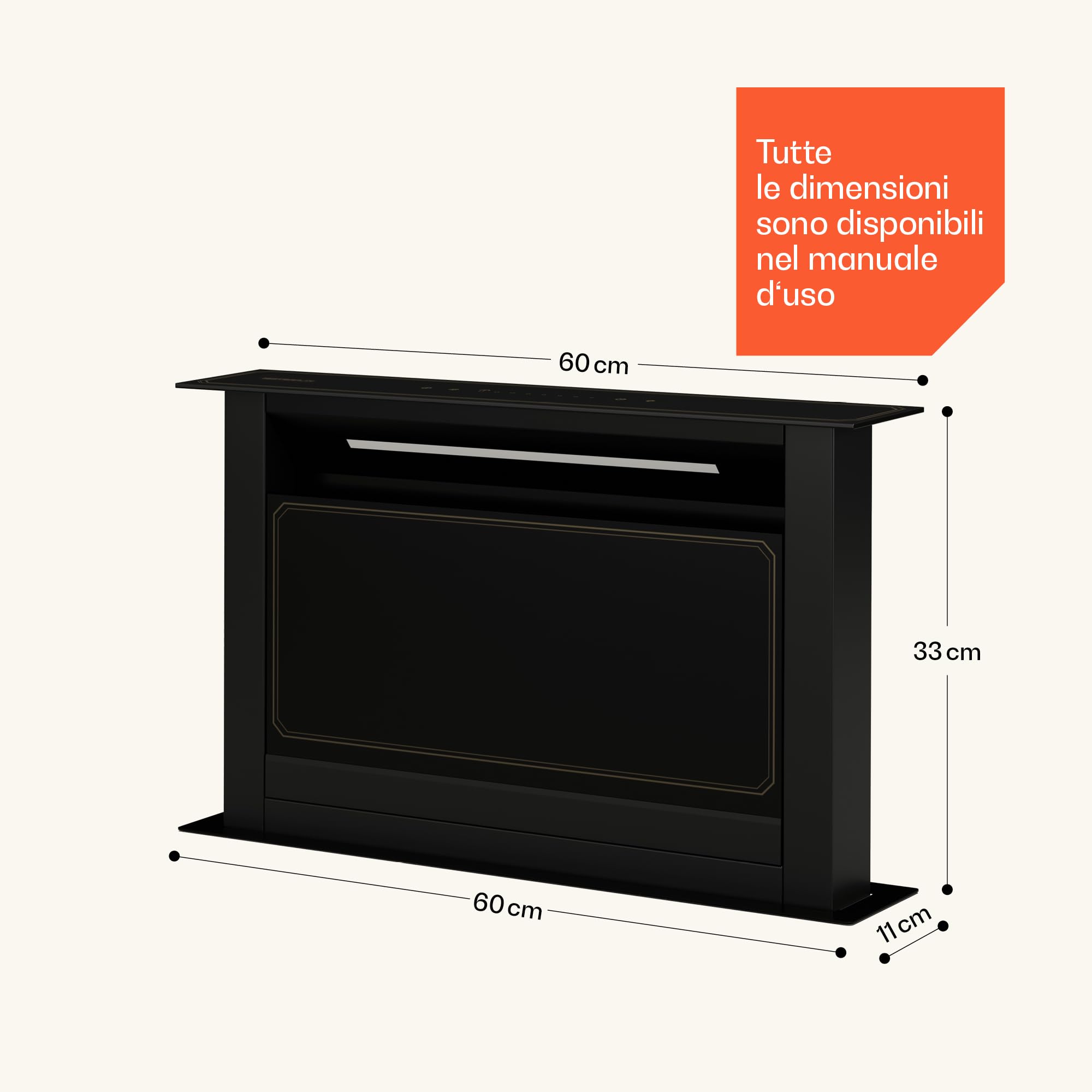 Klarstein Victoria Cappe a Scomparsa - A Efficienza Energetica, 713,8 m³/h Flusso d'Aria, Super Silenziosa 52 dB, Pannello Touchscreen, Filtri Lavabili, LED, Nero