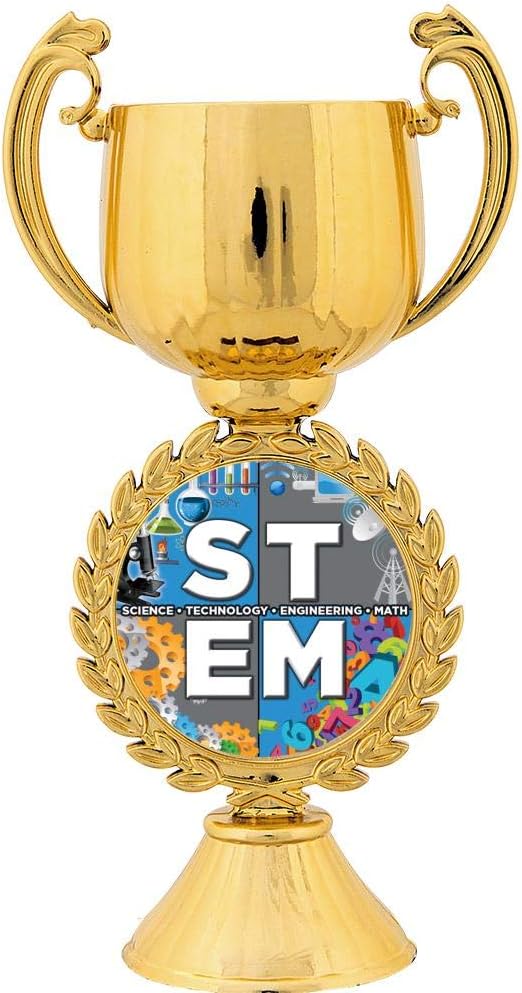 Crown Awards Personalized STEM Trophy, 7.25" Gold Cup Kids Education STEM Trophies with Free Custom Engraving