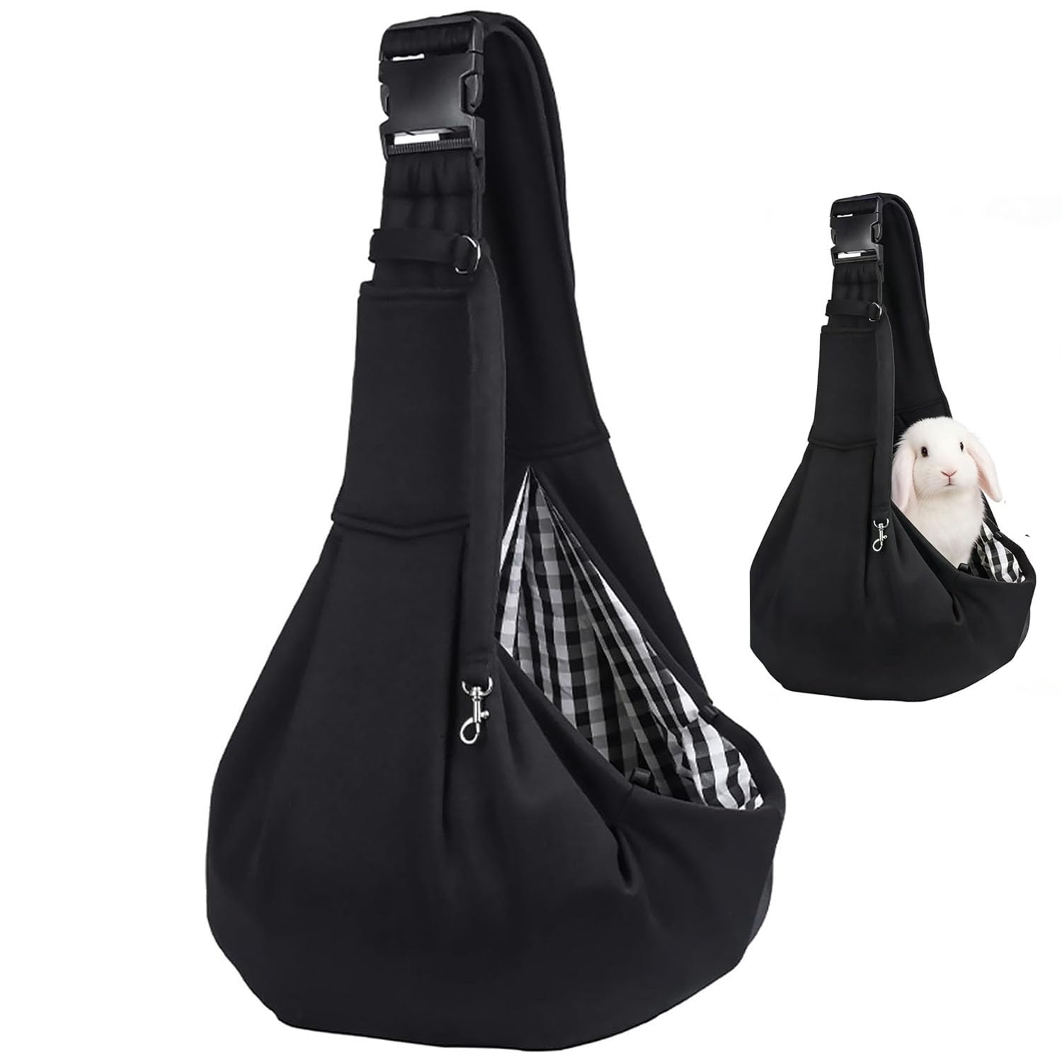 Puppy Carrier - Reversible Hands-free Dog Carry Sling for Small & Medium Dogs & Cats, Soft & Comfortable, Adjustable Dog Carrier Bag Shoulder Tote for Outdoor Walking, Travel & Shopping (Black)