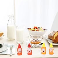 Vista 3 de Jspupifip Mini botellas de salsa de tomate con tapa de rosca resistente, mini botellas exprimibles de condimentos portátiles de salsa de miel