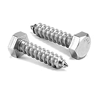 Vista 15 de Tornillos tirafondos de cabeza hexagonal de 5/16" x 3" pulgadas, 20 piezas, acero inoxidable 304 18-8, rosca parcial, tornillos para madera