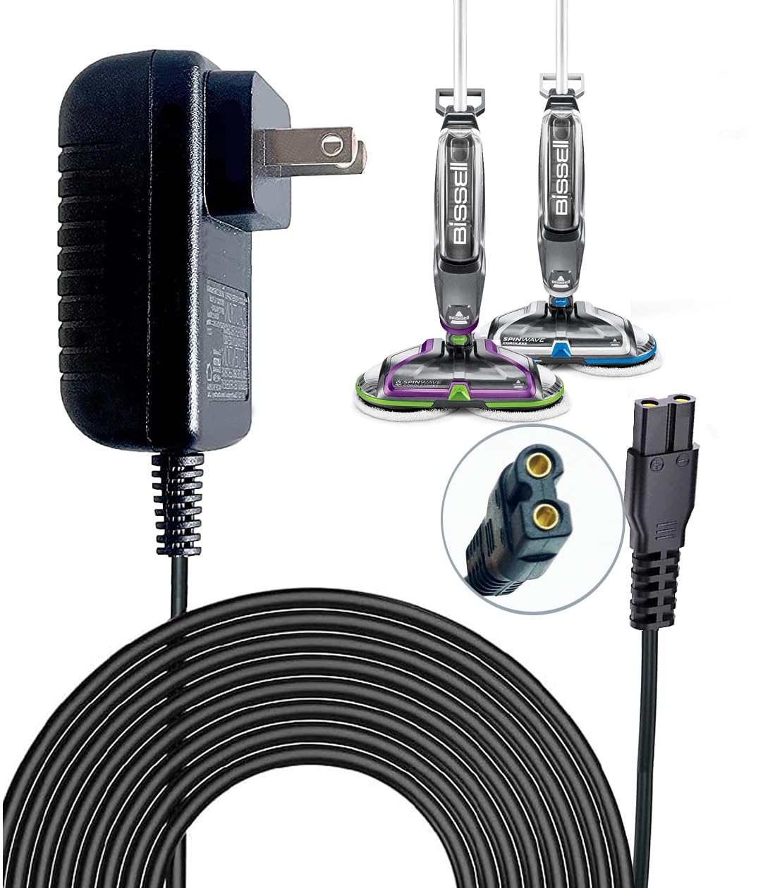 Replacement 21.4V Charger for Bissell SpinWave Cordless Spin Mop 2315A 2307, 2315, 23157, 23158, 23159 Part No 1614563 Model ZD12D214060US
