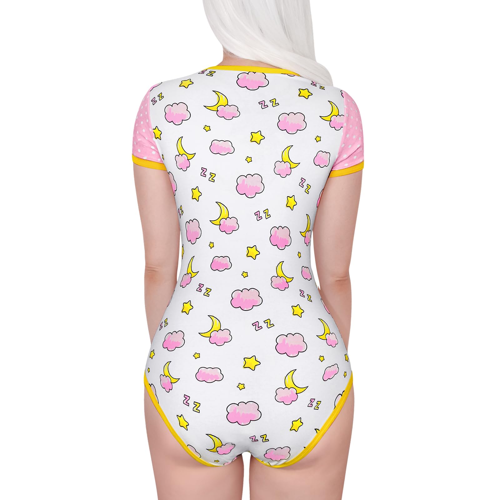 LittleForBig Dorośli Baby miłośnik pieluszek ABDL jednoczęściowy śpioszki Wzór Czas snu