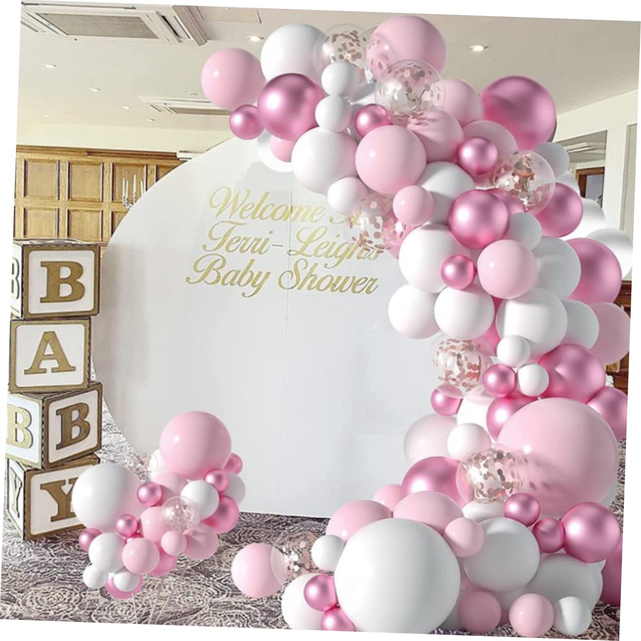 Mikikit Decorazioni Palloncini Rosa Shocking per Compleanno Kit Festa Palloncini per Struttura e Ghirlanda Forniture per Feste per Shower e Matrimoni Realizzate in Lattice Sicuro