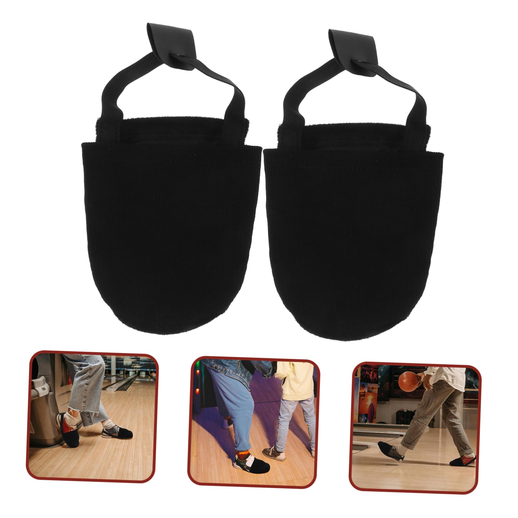 Milisten Couvre-Chaussures de Bowling Noir Léger en Tissu Coton, Design Compact et Antidérapant, Accessoire pour Chaussures de Bowling,