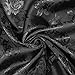 Floral Jacquard Brocade Satin Fabric by The Yard (Black)