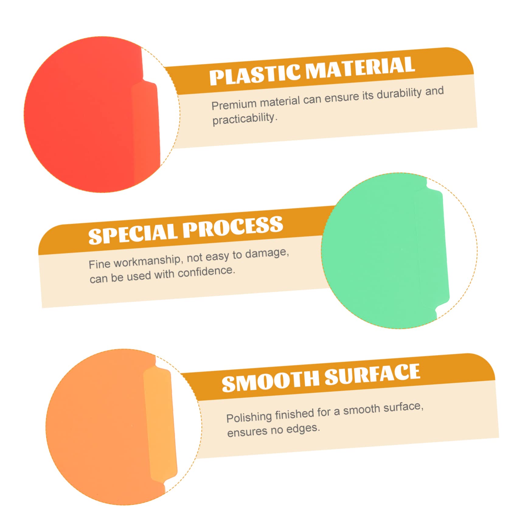 Uonlytech 5 Ensembles Lot De Dossiers Plastique Colorés Classeur Et Pratique Pour Bureau École Et Organisation De Documents 6 Pièces * 5