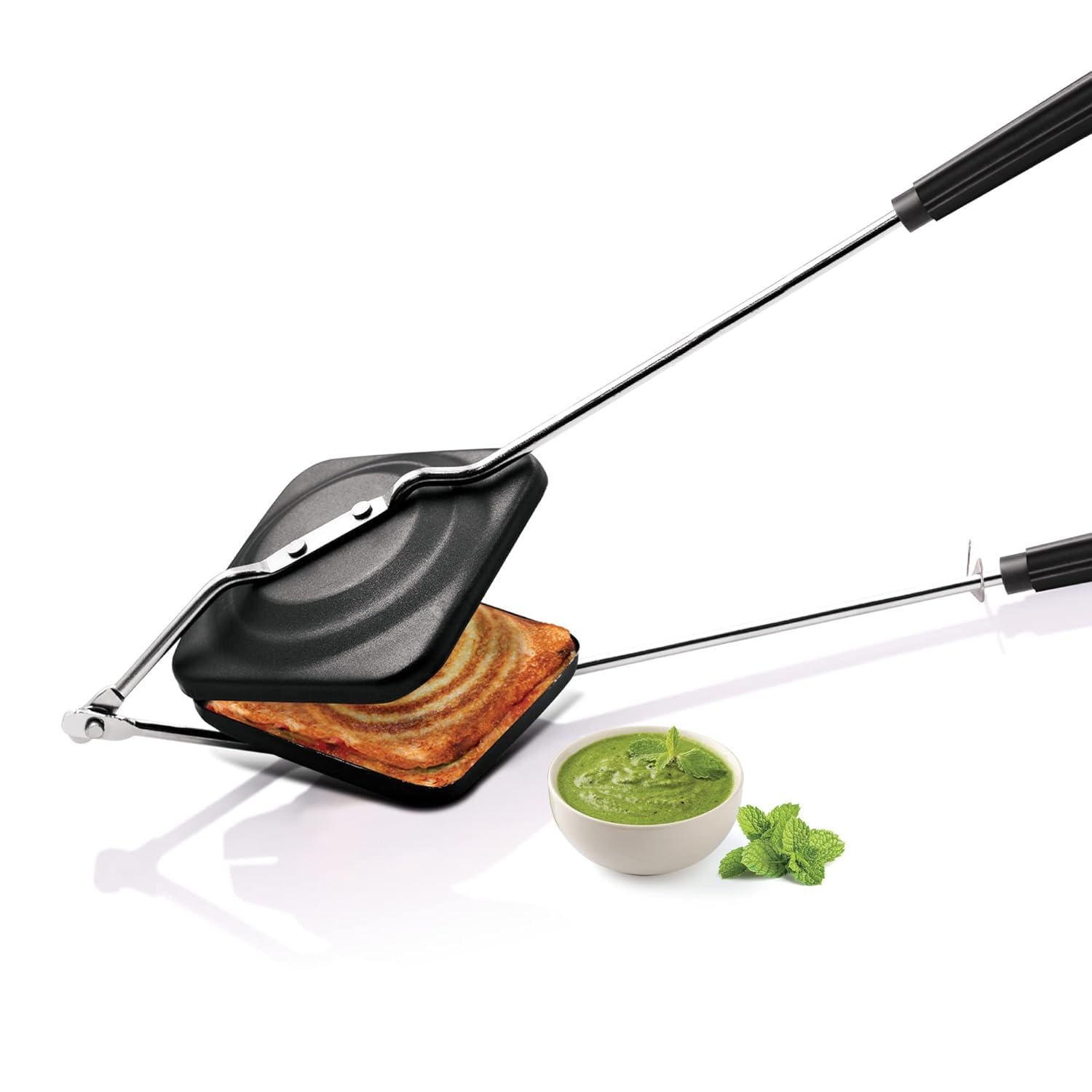 Pro cook Non-Stick Aluminium Sandwich Gas Toaster, 14 cm, Sandwich Maker, Sandwich Griller, Heat-Resistant Bakelite Handle, Gas Compatible, PFOA Free, Black-image-7