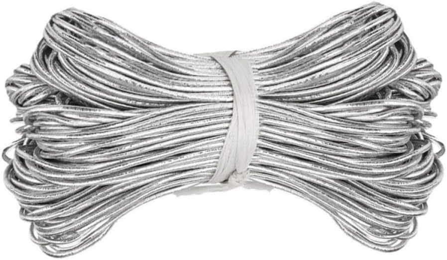 Elastic Cord for Beading and Fine Lacing Silver Latex Roll 150m