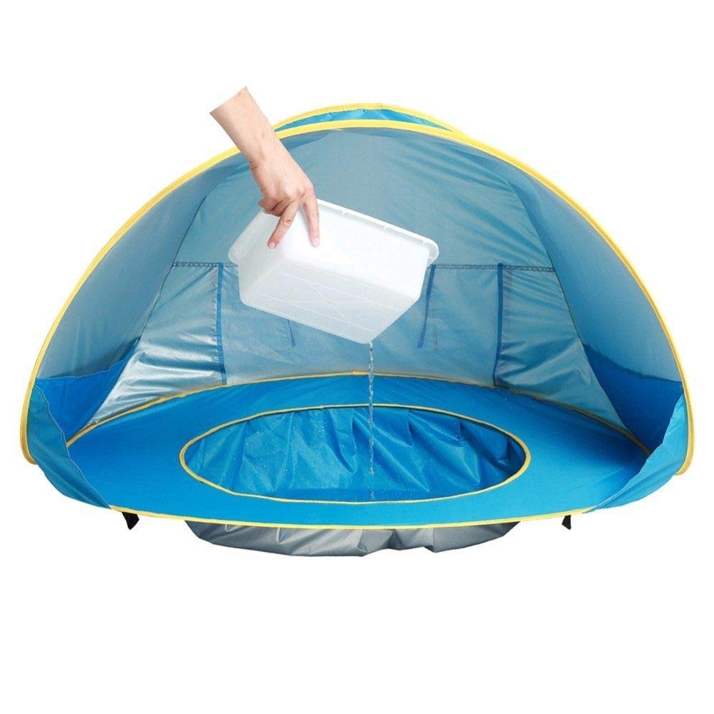 Tente de Plage de bébé/Tente imperméable/écran instantané/Tente de Piscine portative/Enfants de Protection Anti-UV/Camping en Plein air Parasol de Plage,Orange