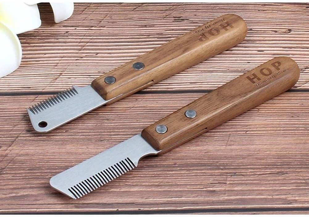 Pet Brush Dog Hair Removal Comb Professional Pet Fur Trimming Dematting Brush Cat Grooming Tool Handle Stripping Knife Dog Supplies Pet Brushes, Medium, Natural