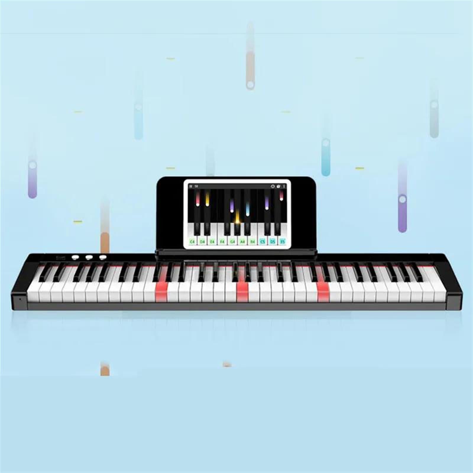 Cyfrowy Fortepian Muzyczny 61 Klawiszy Ważonych Szybkością Klawiszy Elektroniczny Instrument Klawiszowy Przenośne Keyboardy Pianino (Color : 01)