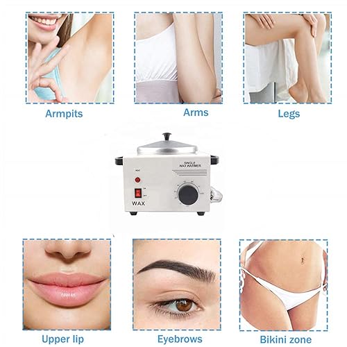 Miniatura 3 de Calentador de cera de una sola olla, máquina profesional de calentador de cera eléctrico, equipo de spa de piel facial con juego de temperatura