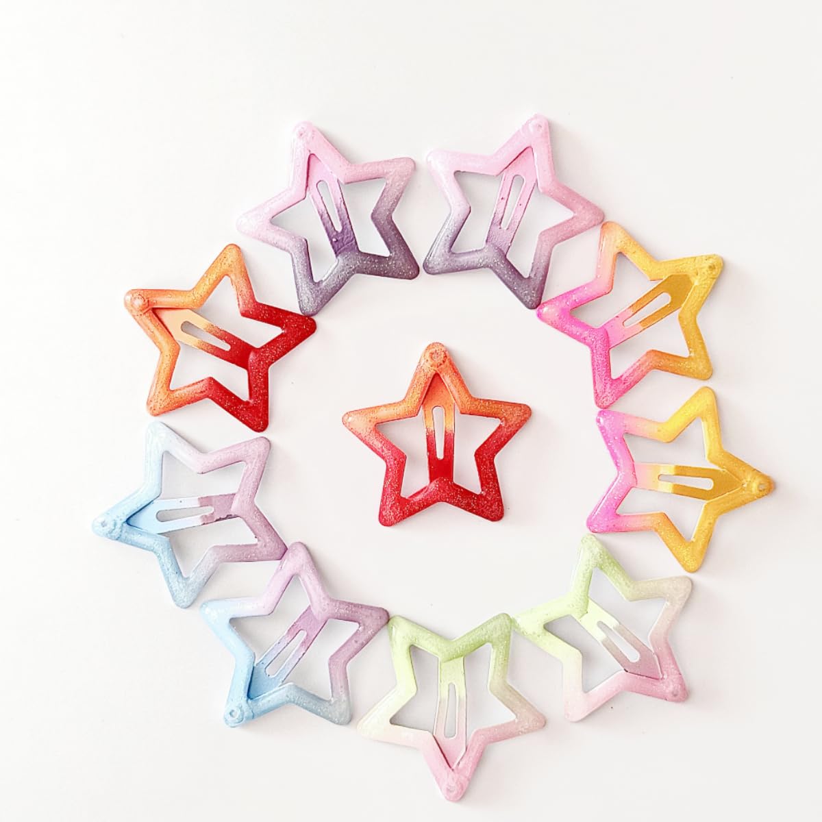Pinzas para el cabello de estrellas para niñas, 50 unidades, antideslizantes, de metal, a la moda, pasadores para niños, adolescentes y mujeres 4